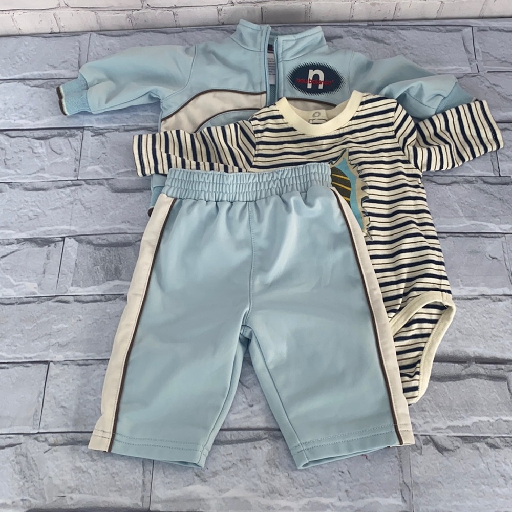 New Balance boys blue set 3 months